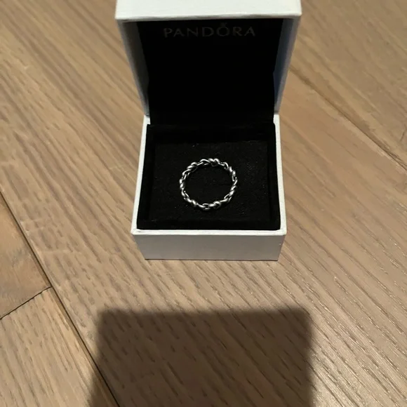 Pandora Silver Intricate Beaded Ring Size 6 - Picture 3 of 5